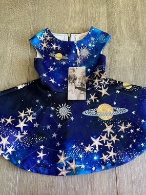 Hannah Banana Solar System Galaxy Skater Dress 2t NWT